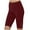 Wine, variant on Lenpel Biker Shorts for Women Soft High Waisted Stretchy Side Lace Bermuda Gym Yoga Shorts Knee Length Workout Leggings
