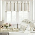 thumbnail image 5 of Driftaway Chris Linen Lined Valance Double Layer Thermal Insulated Blackout Window Valances 3 Inch Rod Pocket Vertical Striped Kitchen Valance for Bathroom 52 Inch by 18 Inch Camel Beige, 5 of 8