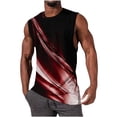thumbnail image 2 of BADHUB Workout Tank Topsssss for Men Ray Printed Graphic Sleeveless Muscle Shirts Cut Off Graphic Tee Clearance RedL, 2 of 5