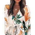thumbnail image 3 of DYMADE Women V-neck Dolman Sleeve Lace Up Floral Printed Casual Dress, 3 of 4