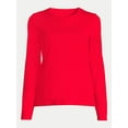 thumbnail image 4 of Free Assembly Women's Crewneck T-Shirt with Long Sleeves, Sizes XS-XXXL, 4 of 7