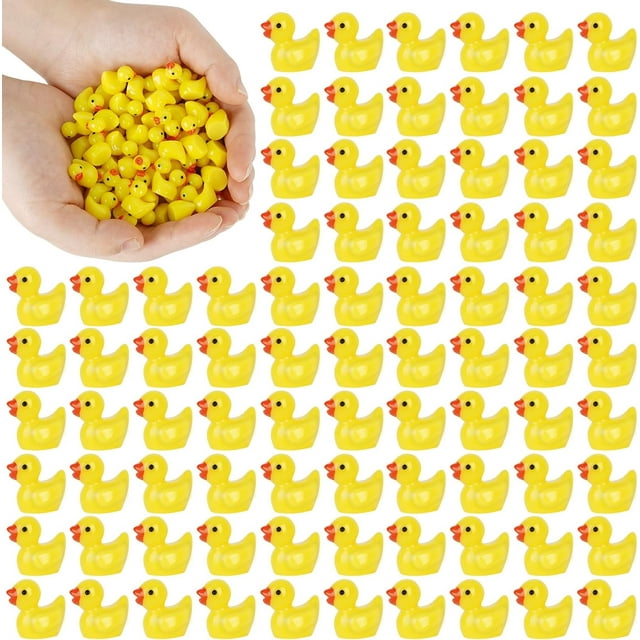 Mini Tiny Ducks 200 Pack : Mini Little Resin Duck,Small Plastic Ducks. (Yellow, 200)