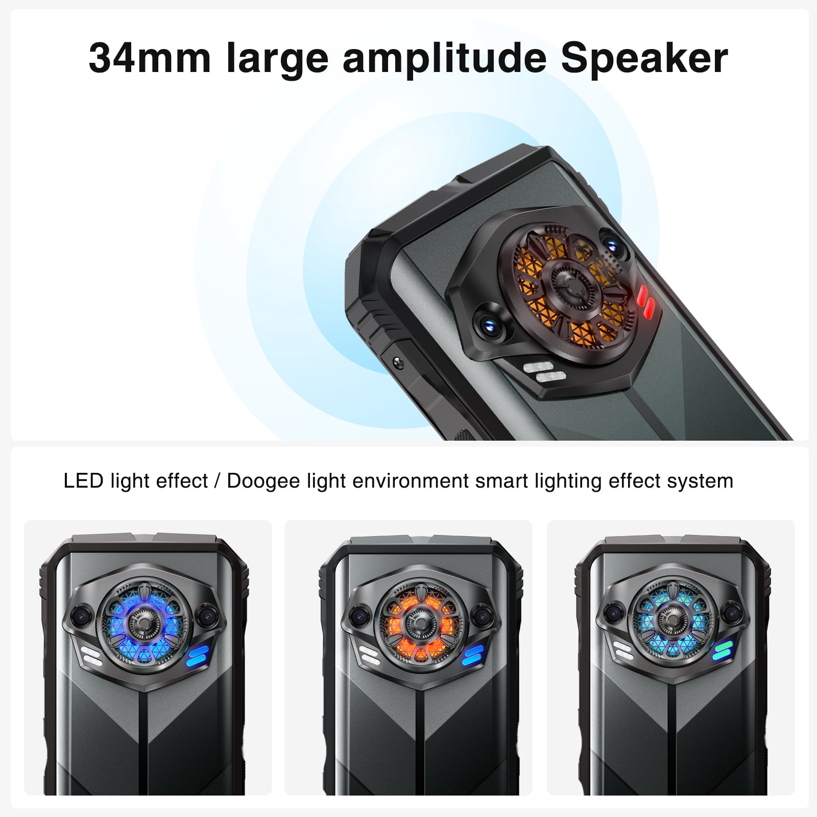 DOOGEE S Punk Rugged Smartphone Android Phone, 16GB+256GB/1TB, 10800mAh 33W Charging, Super Speaker, 50MP+16MP, 6.58" FHD+,IP68 Waterproof/LED Light/4G Dual SIM/NFC/OTG/Face/Fingerprint Unlock