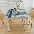 thumbnail image 3 of BANET Hello Winter Deer Rectangle Tablecloth, Snowy Forest Wonderland Decorative Table Cloth Dining Table Cover, Blue Christmas Holiday Seasonal Dinner Party Picnic Decoration White, 3 of 7