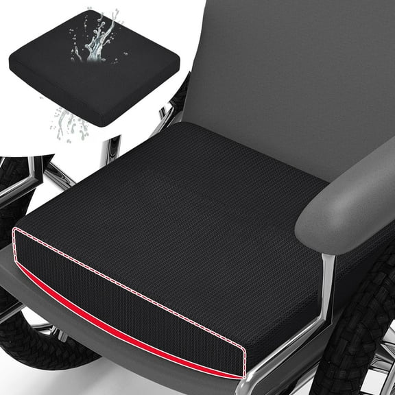 Shinnwa Wheelchair cushion Washable Foam Quick Dry Seat Cushion with Non Slip Bottom Breathable Cover for Wheelchair Office Car Seat