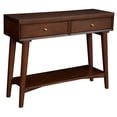 thumbnail image 1 of Alpine Furniture Flynn Wood Console Table with 2 Drawers in Walnut, 1 of 6