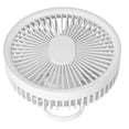 thumbnail image 2 of Ventilador de escritorio 2 en 1 ABS PP 4000mah 3 engranajes carga USB ventilador de techo portátil para acampar con control remoto blanco, 2 of 10