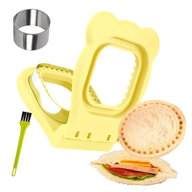 Sandwichera LEPCY selladora y cortadora para Uncrustables, amarilla