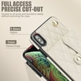 thumbnail image 2 of for iPhone X/XS Back Case, Luxury Ultra Slim Shockproof PU Leather Card Slots Kickstand Magnetic Snap Shoulder Strap & Wristlet RFID Blocking Phone Cover for iPhone X/XS, White, 2 of 9
