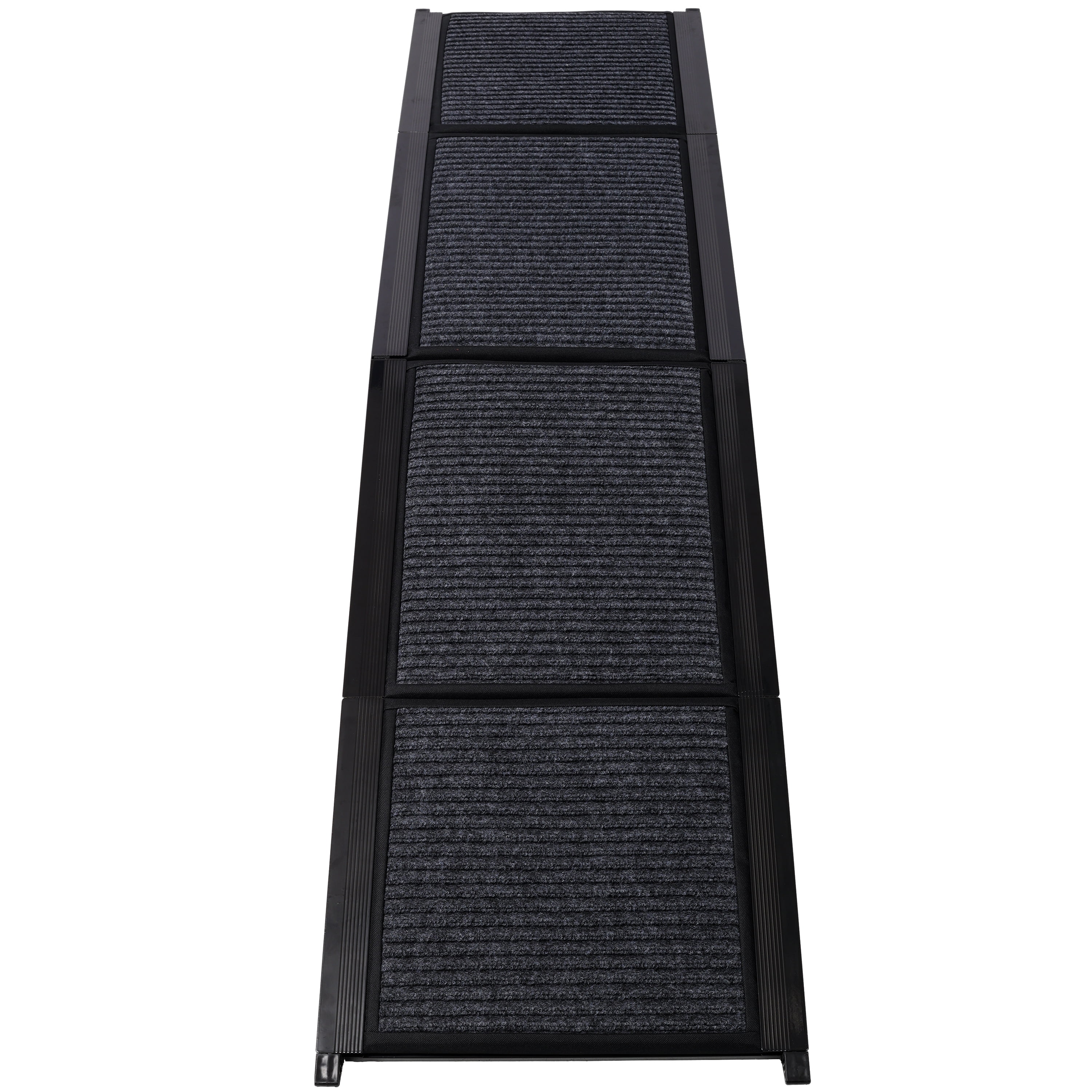 Quad Fold Dog Ramp for SUVs Trucks, 62.3" Extra Wide Non-Slip Felt Surface, Aluminum Alloy Frame Supports 150 LBS, Portable Pet Ramp for Medium Large Dogs