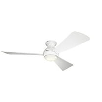 Ceiling Fan with Light Kit 11 inches Tall By 54 inches Wide-Matte White Finish Bailey Street Home 147-Bel-2268654