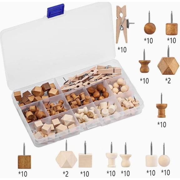 114-Piece Decorative Push Pin Set with Storage Box , Cute Thumb Tacks for Cork Boards, Bulletin Boards, Offices,  Farmhouse Decor & Craft Projects