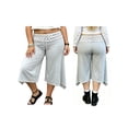 thumbnail image 2 of LMLYSoH Women's Fold Over Capri Pants Summer Casual Plus Size Crop Leggings Stylish Cropped Trousers with Dot Print Waistband, 2 of 8