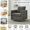 thumbnail image 5 of Lovableguy Modern Swivel Accent Chair Set of 2,360 Degree Upholstered Barrel Chair Armchair,Comfy Single Sofa for Living Room Bedroom Nursery,Chenille,Charcoal, 5 of 9