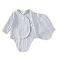 thumbnail image 2 of Jalioing Newborn Cotton Rompers Soft Comfortable Tie Side Bodysuit Solid Color Long Sleeve Romper for Baby Boy Girl, 2 of 6