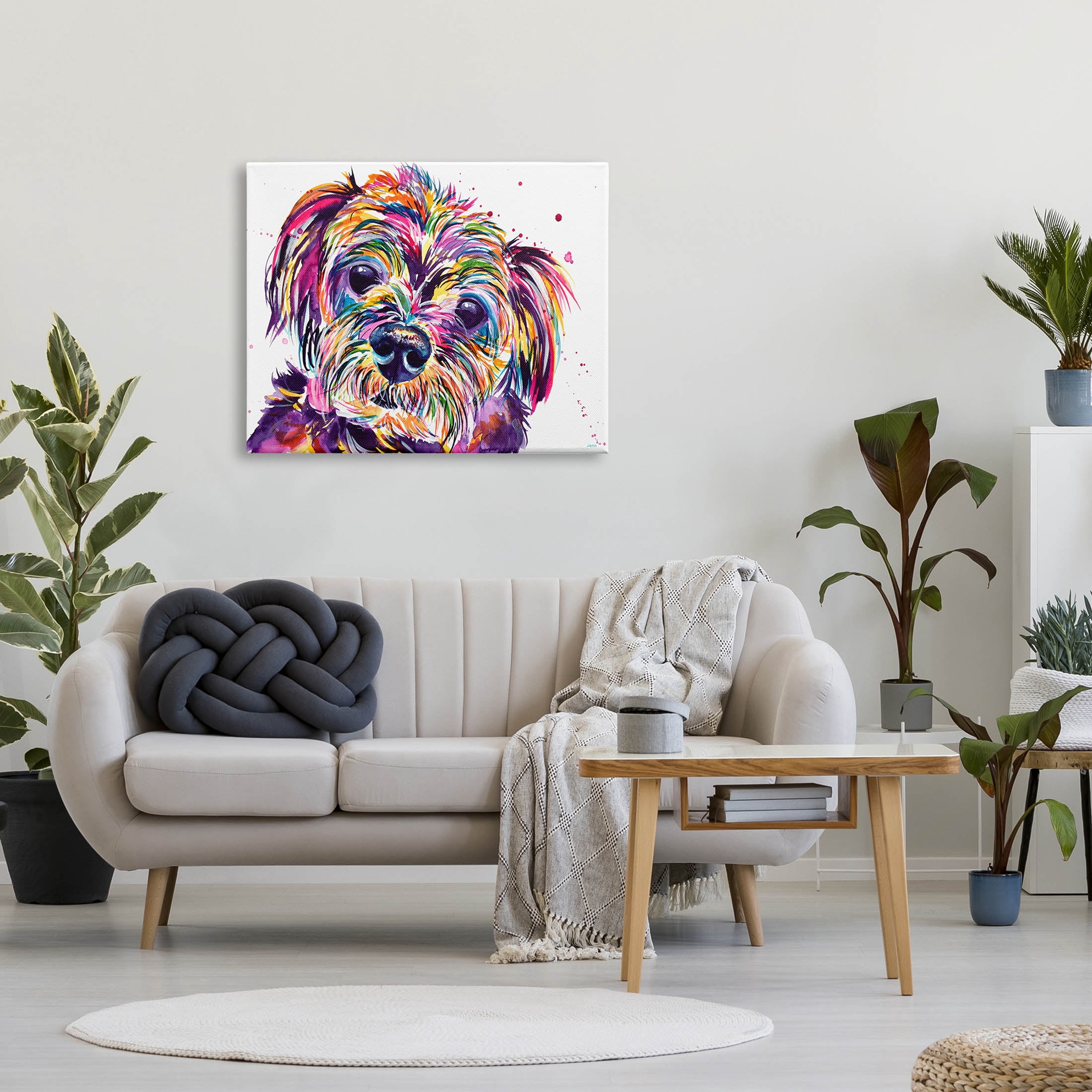 Prismatic Terrier Dog Face Portrait Animals & Insects Graphic Art Gallery Wrapped Canvas Print Wall Art