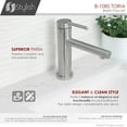 thumbnail image 3 of Stylish Single-Handle Brushed Stainless Steel Bathroom Faucet Height 6" B-108S, 3 of 12