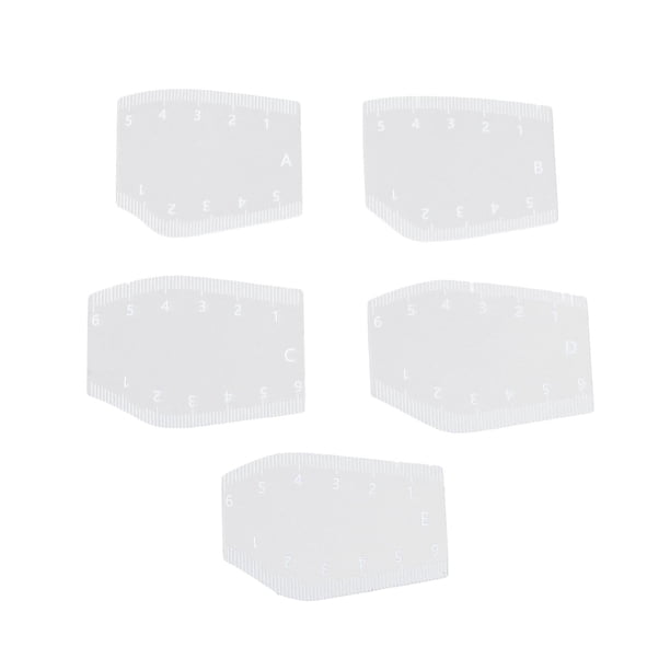 5 piezas de plantillas de mapeo de arco de cejas, plantillas transparentes reutilizables, tarjetas de modelado, herramientas de diseño de formas