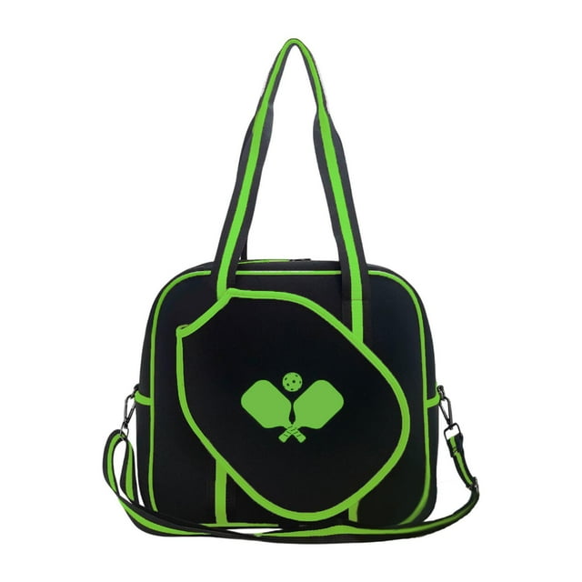 Bolsa de Pickleball Colamx Bolsa de mano multiusos para raquetas Negro Verde