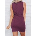thumbnail image 3 of Women Casual Summer Bodycon Twist Knot Front Cutout Mini Short Dress Evening Dresses jiahui gao Sexy buttock skirt at hem, 3 of 4