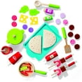 Taco Truck Wooden Playset, 30 Toy Pieces Including Cook Top, Steering