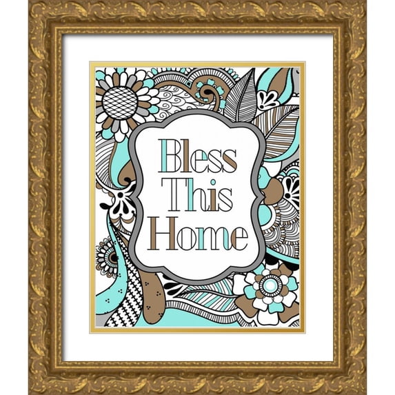 Robinson, Tamara 26x32 Gold Ornate Wood Framed with Double Matting Museum Art Print Titled - Bless This Home Color