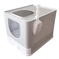 thumbnail image 4 of Bac à Litière pour Chat avec Capuche Entièrement Fermé Toilette pour Chat avec Porte Durable Réutilisable Facile Gris, 4 of 9