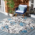 thumbnail image 3 of SAFAVIEH Cabana Janella Floral Indoor/Outdoor Area Rug, Beige/Blue, 5'5" x 7'7", 3 of 11