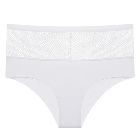 Clearance Panties for Women Comfortable Women s Enlarged Seamless Solid Color Hollow Fishing Net Ice Silk Underwear White M