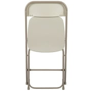 Flash Furniture Hercules Series Plastic Folding Chair Beige - 10 Pack 650LB Weight Capacity Comfortable Event Chair - Lightweight Folding Chair