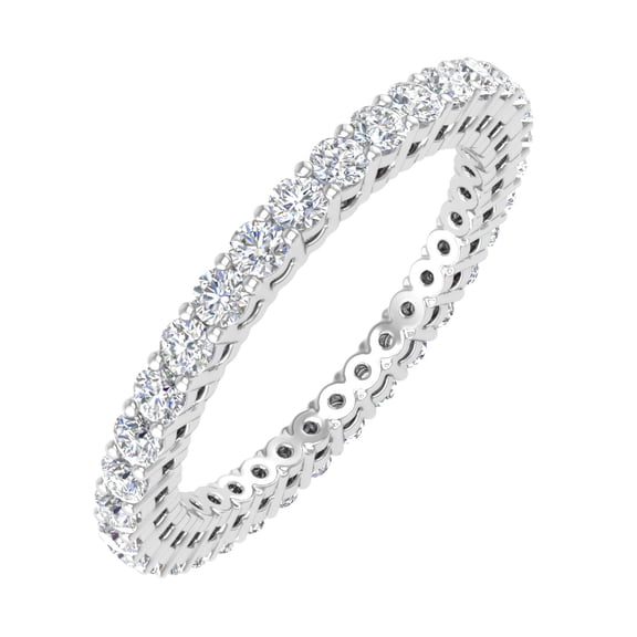 0.77 Carat Diamond Eternity Wedding Band in 14K White Gold (Ring Size 7)