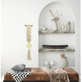 thumbnail image 3 of Macrame Wall Art Lotus Flower with Brass Bells - Boho Home Décor 29", 3 of 5