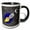 Black/White, variant on 3drose, Image of Spaceship with Moon and Stars, 11oz Two-tone Black Mug