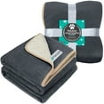 thumbnail image 2 of PetAmi Waterproof Dog Blanket For Large Giant Dogs, Pee Proof Pet Blanket Sherpa Fleece Crate Cover, Reversible Cat Throw Bed Kennel Protector, Soft Plush Washable Pad (Queen 90x90, Gray/Beige), 2 of 7