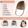 thumbnail image 2 of Clip in Bangs for Women 100% Human Hair Extensions Wispy Bangs Fringe with Hairpieces Air Bangs Flat Bangs Clip Curved Bangs for Daily Wear, 2 of 7