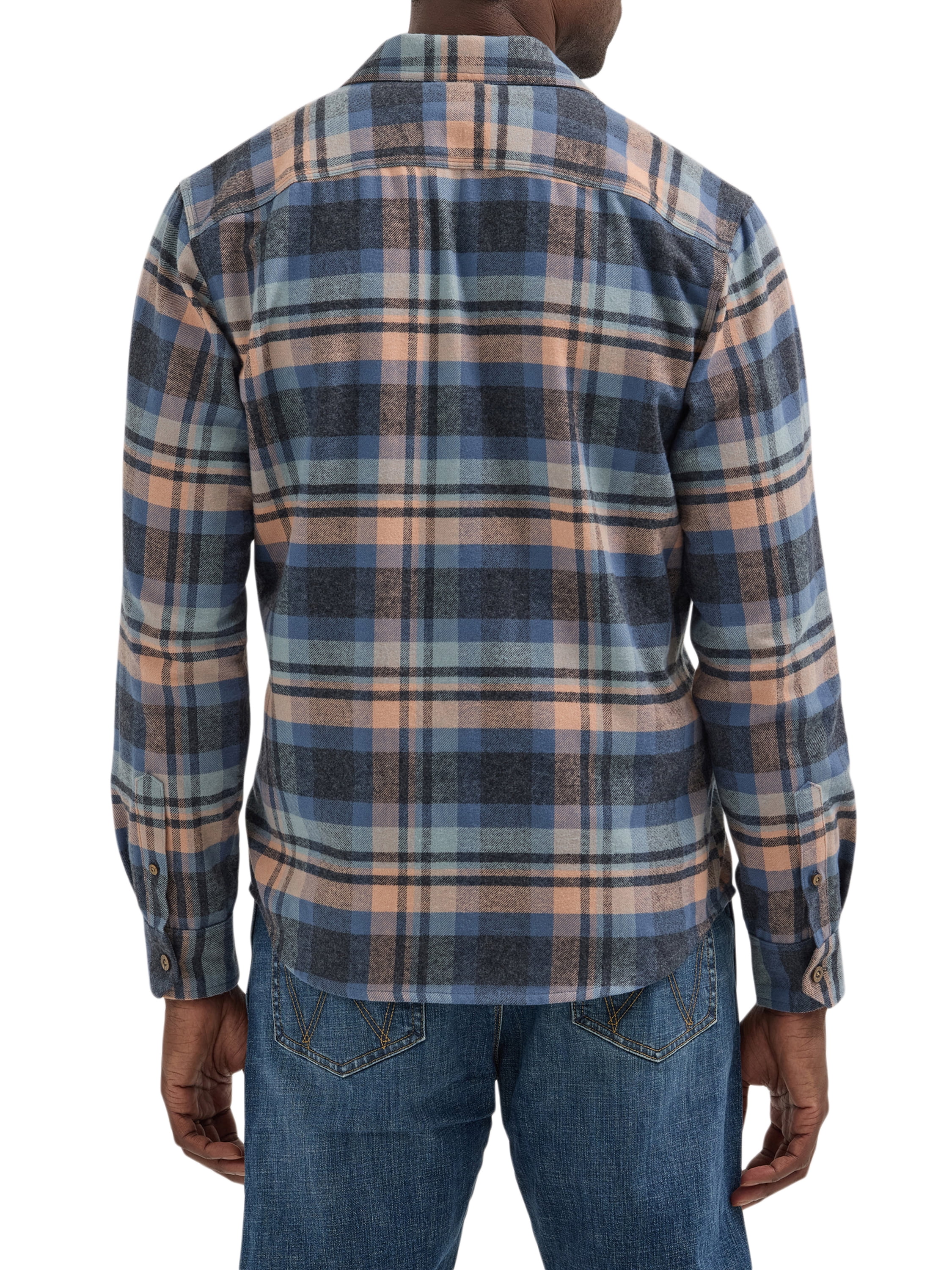 Wrangler Men's Long Sleeve Regular Fit Flannel Plaid Shirt, S-2XL