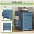 thumbnail image 5 of Aukfa Flip Top End Table with USB Ports, Power Outlets, Drawer, and Cup Holders - Compact Side Table with Bookshelf for Living Room, Bedroom, or Small Spaces - Antique Blue, 5 of 8
