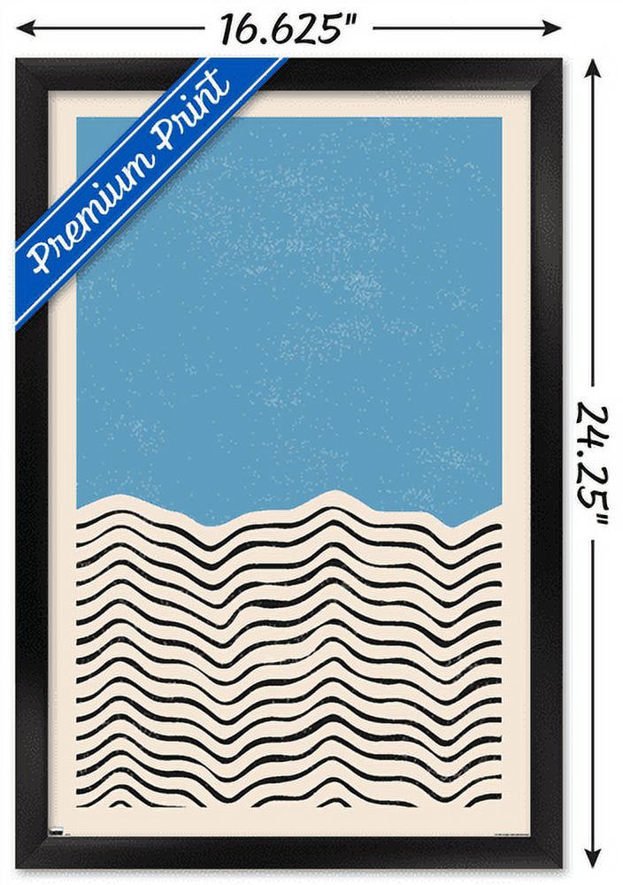 Geometric - Blue Wall Poster, 14.725" x 22.375", Framed