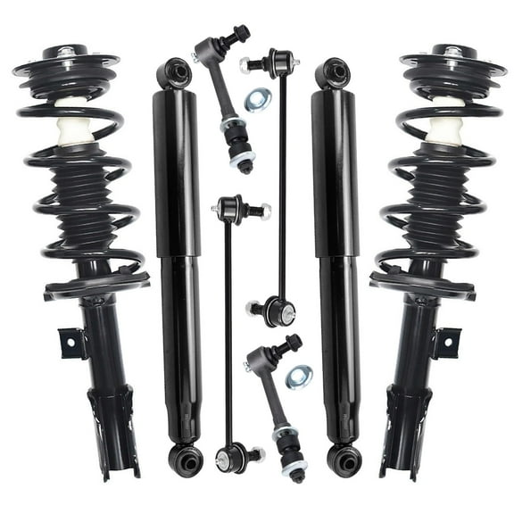 Detroit Axle - 2.4L Front Struts Suspension Kit for 2010-2017 GMC Terrain, 2 Front Struts with Coil Spring 2 Rear Shock Absorbers 4 Front Rear Sway Bar End Links Replacement
