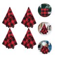 thumbnail image 3 of 4pcs Checkered Pattern Dish-washing Towels Household Cleaning Cloths (Red), 3 of 9
