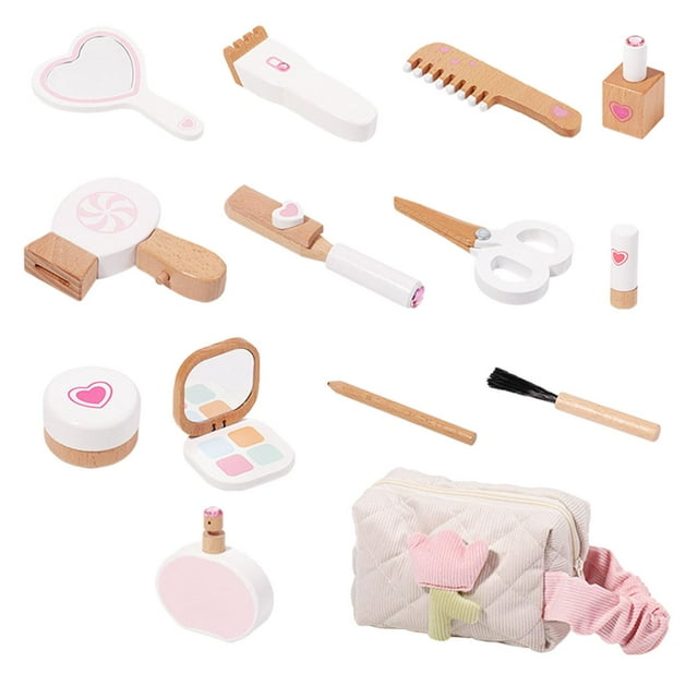 Juego de 14 piezas de maquillaje para niñas pequeñas, juego de cosméticos para niños, juguetes, kits de maquillaje portátiles para niñas, festivales