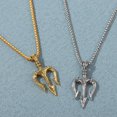 thumbnail image 4 of New Fashion Vintage Charm Chain Retro Punk Necklace Choker Neptune Trident Pendant Hip Hop GOLD, 4 of 8