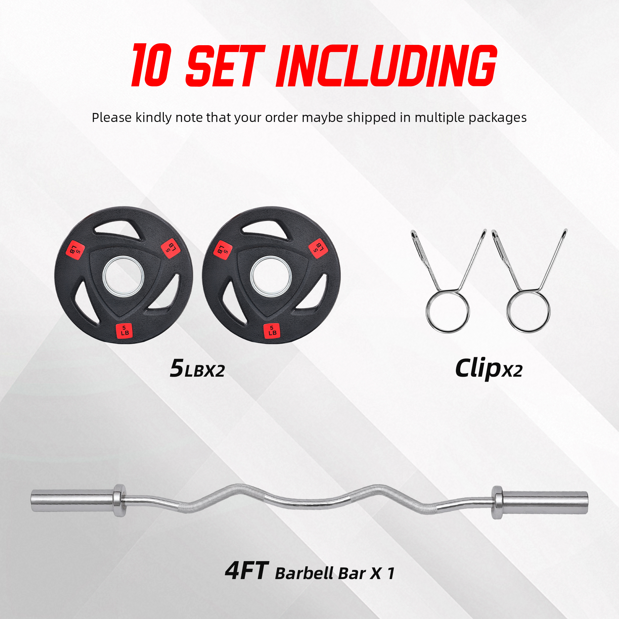 FlexWave 2-Inch Olympic Cast Iron Weight Plates，Multiple Sizes & Set Options, for Strength Training & Weightlifting