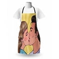 thumbnail image 3 of Kissing Apron, Valentine Romance Themed Comic Book Pattern of Passionate Man and Woman in Love, Unisex Kitchen Bib with Adjustable Neck for Cooking Gardening, Adult Size, Multicolor, by Ambesonne, 3 of 4