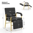 thumbnail image 2 of Adjustable Heavy Duty Reclining Shampoo Chair with Leg Support Salon Beauty Spa for Barber Shop(Black+Gold), 2 of 16
