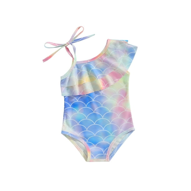 Coduop Baby Girl Swimsuit One Piece Bathing Suit Fish Scale Print