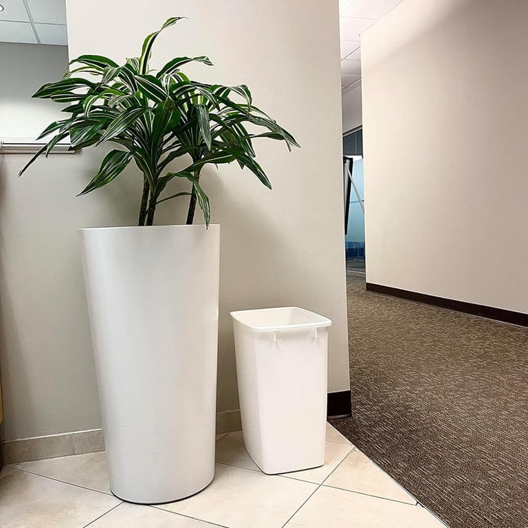 Rubbermaid, Wastebasket, 36 qt, Open Top, White, Pack of 2