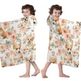 thumbnail image 4 of Corgi Dog and Flower Florals Hooded Bath Towel，60"x35" for Ages 3 To 12 Kids, Quick Dry Lightweight Soft Microfiber Hood Beach Towel Cover Up for Kids, 4 of 7