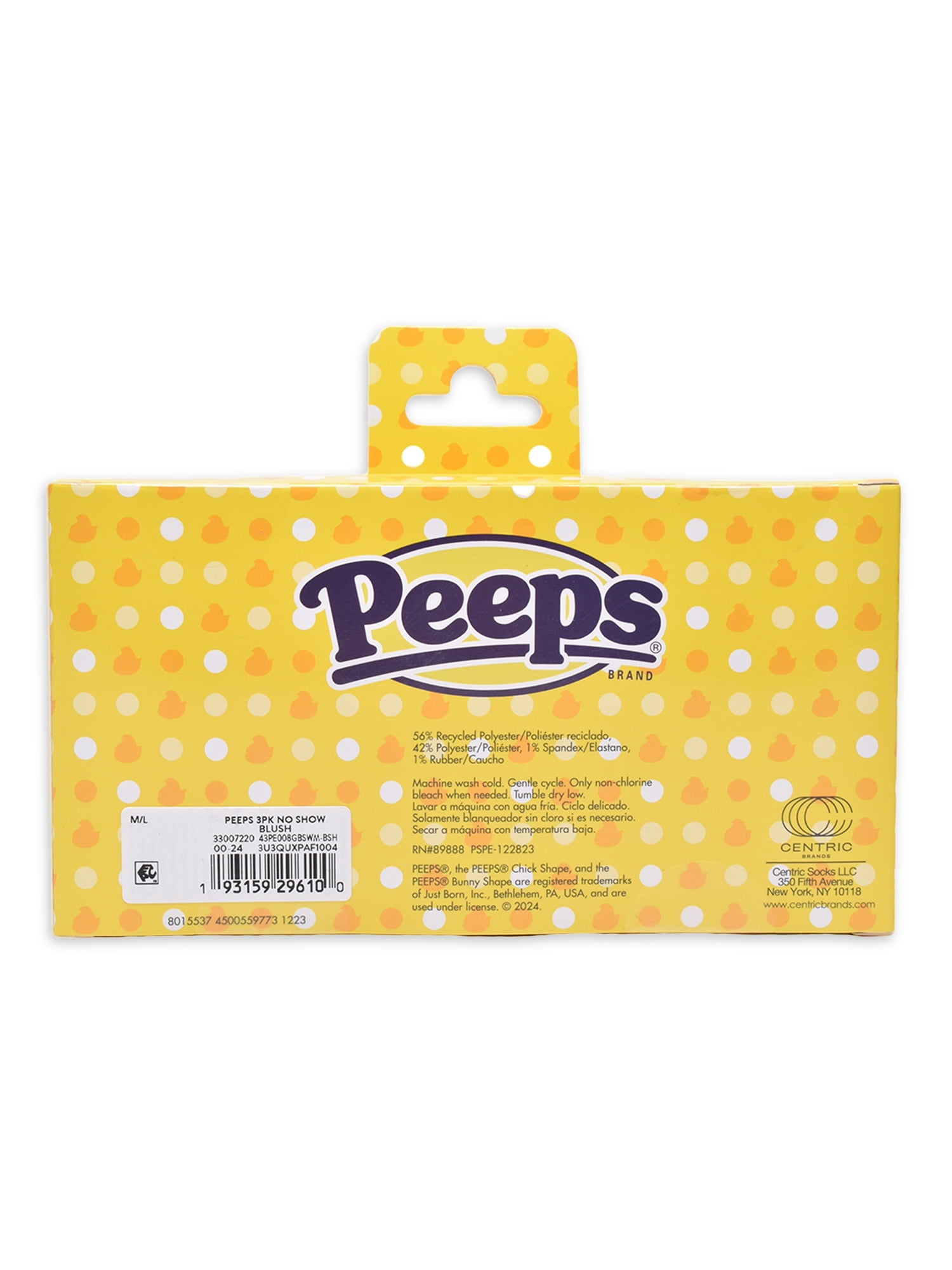 Peeps Girls No Show Socks, Gift Box, 3 pairs, Pastel Colors