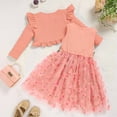 thumbnail image 2 of ZEHJUHAN Baby Girl's Sleeveless Flower Applique Mesh Tutu Dress Lace Button Cardigan Set for Party Pink，3-6M, 2 of 8
